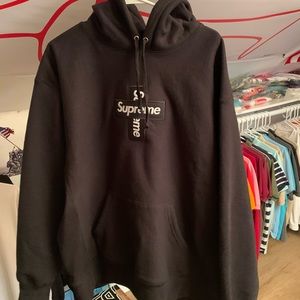 Supreme Cross Box Logo BOGO hoody black XL